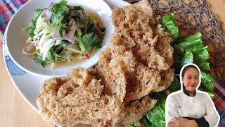 Thai Style Salad  • Crispy Fish With Green Mango Salad • Yum Pla Foo |ThaiChef Food