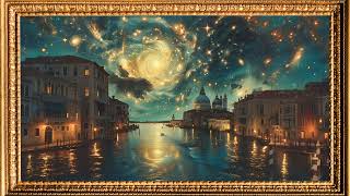 4K Free Framed TV Art Screensaver Animated | Starry Night, Venice Italy | Fantasy Art Animated