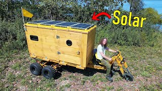 UPGRADING The Electric Motorcycle Camper  - DIY Build + Overnight Adventure