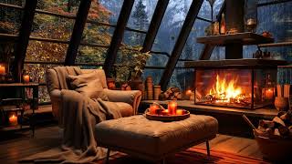 Cozy Fall Room: A Crackling Fireplace And The Soothing Sounds Of Rain Help You Sleep And Relax