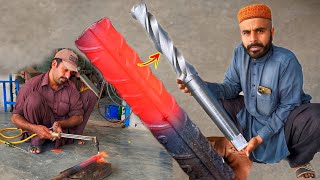 A drill tool made of steel iron shaft drill developed by own skill | Thread tap making skills lathe