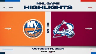 NHL Highlights | Islanders vs. Avalanche - October 14, 2024