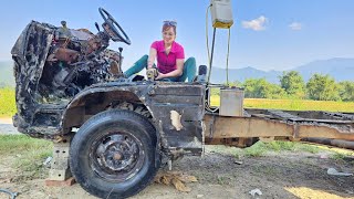 Girl repairs and restores old cars that have been abandoned for a long time (P1).