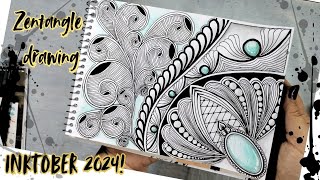 Easy mindfulness Zentangle Drawing , Inktober 2024 day 7 #inktober2024 #inktober #drawing