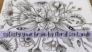 Drawing Zentangle flowers to seek pleasure and calmness#arttherapy #zentangle #drawing #stressrelief